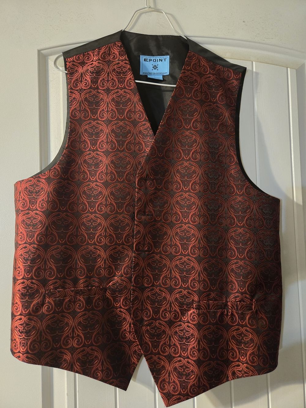 Epoint Men's Red Patterned Formal Vest